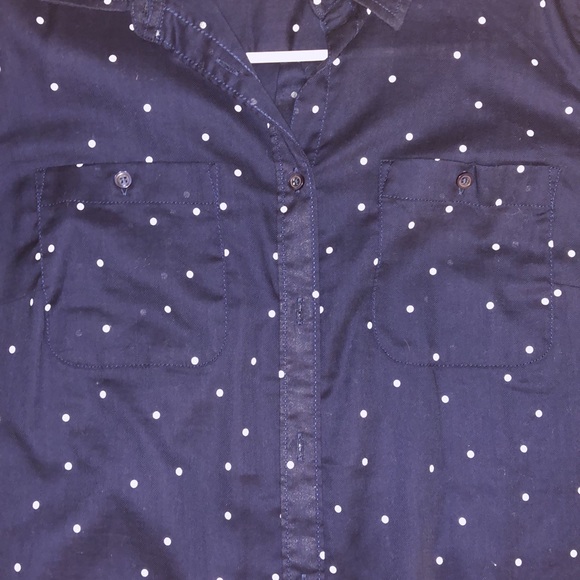 NWT Navy Polka Dot Blouse - Picture 5 of 8